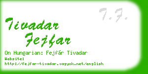 tivadar fejfar business card